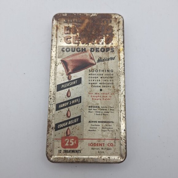 Vintage Tins Medicine Cabinet Props Sucrets Cough Drops Feena Mint Gum Box - Picture 10 of 13